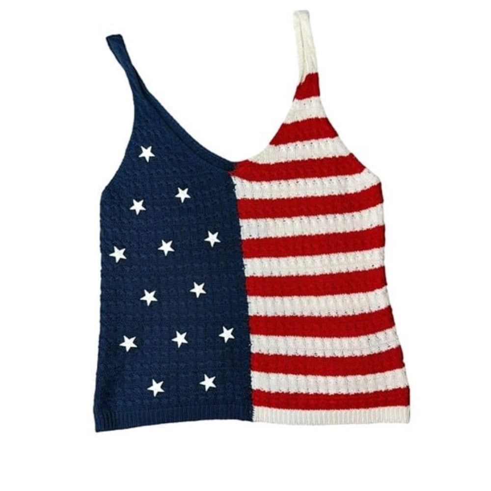 American Flag Knit Tank Top Moon & Madison